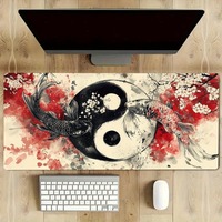 Diagramme Yin-Yang peinture traditionnelle chinoise tapis de souris de jeu PC tapis de joueur Teclado tapis de tapis ergonomique tapis de bureau pour ordinateur portable