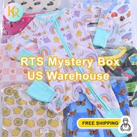 Boîte mystère pour bébé KR, vente en gros, lot surprise personnalisé, vêtements de nuit en bambou, ODM OEM, livraison rapide, pyjamas en bambou à fermeture éclair pour nouveau-né