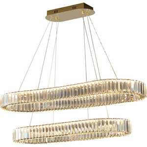 Lámpara de Araña de Cristal, Forma Ovalada, Acabado Dorado, E26 LED, Luz Blanca Cálida 3500K, Control de Interruptor, Regulable, Altura Ajustable, Garantía de 5 Años - Product Image 6