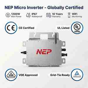 BDM1200-LV 1200W Solar Microinverter NEP BDM-1200-LV 22-60V AC 120V Single Phase Low Voltage Grid Tie MPPT IP67 <b>Plug</b> <b>Play</b> Balcon - Product Image 1