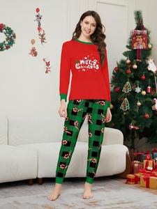 긴팔 크리스마스 커플 잠옷 가족 라운지웨어 크리스마스 수면복 세트 - Product Image 3