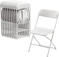 Vente en gros chaise portable avec cadre en fer chaise pliante empilable en plastique blanc pour bureau mariage fête intérieur extérieur événements