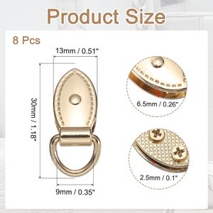 PATIKIL Clip de fixation latéral pour sac, en métal, forme feuille, avec anneau en D, fermoir de suspension pour sac à main, connecteur de chaîne - Product Image 2