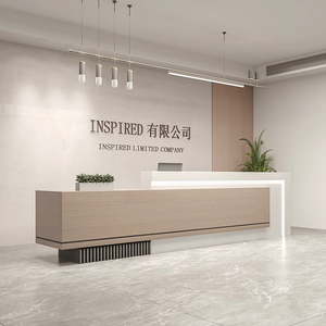 Escritorio <span class=keywords><strong>de</strong></span> Recepción <span class=keywords><strong>de</strong></span> bienvenida Simple moderno edificio <span class=keywords><strong>de</strong></span> oficinas conserje escritorio <span class=keywords><strong>empresa</strong></span> recepción escritorio madera cajero personalización - Product Image 5