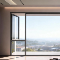 Ventana Abatible de Aluminio con Rotura de Puente Térmico Energy Star, Ventanas de Doble Acristalamiento Económicas