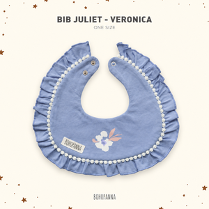 Bavoir bébé Serena à volants floraux en coton doux, serviette d'alimentation et d'épaulette, bouton-pression réglable, taille unique, Bohopanna, bonne qualité - Product Image 4
