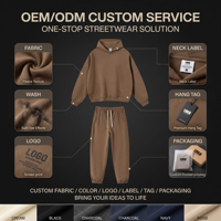 Ensemble de survêtement unisexe surdimensionné en molleton épais, deux pièces (hoodie et pantalon de survêtement) en French Terry, style streetwear, personnalisable, marque privée, OEM, ODM