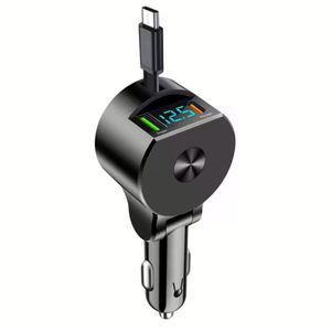 3 in 1 Retractable Car Charger <b>Usb</b> Type C <b>Cable</b> <b>Charging</b> Cord PD 30W Cigarette Lighter Adapter for Mobile Phone - Product Image 1