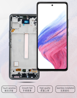 Samsung Galaxy A53 5G A536B A536U 1 yıl garanti cep telefonu uyumlu ekran için çerçeve ile OLED/LCD dokunmatik ekran meclisi