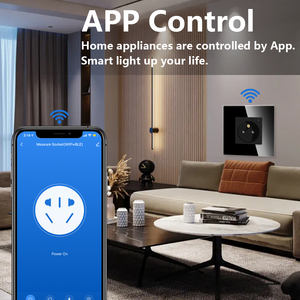Chống Scratch Glass Khung nhà thông minh điện tường ổ cắm tiêu chuẩn Pháp phong cách Châu Âu cắm <span class=keywords><strong>Wifi</strong></span> tuya Ổ cắm ổ cắm thông minh 16A - Product Image 6
