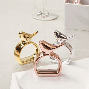 แหวนรองผ้าเช็ดปากโลหะดีไซน์ใหม่รูปนก  สำหรับงานแต่งงาน ร้านอาหาร และโรงแรม - Product Image 3
