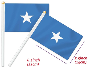 Articoli di promozione colore <span class=keywords><strong>blu</strong></span> <span class=keywords><strong>stella</strong></span> <span class=keywords><strong>bianca</strong></span> <span class=keywords><strong>bandiere</strong></span> nazionali di tutti i paesi che sventolano bandiera dell'onda della mano Somali - Product Image 5