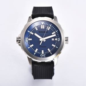 Reloj Automático para Hombre con Correa de Cuero Genuino, Cristal de Zafiro, Acero Inoxidable 316L, Personalizado, 45 mm, Movimiento Automático, Plateado, 10 ATM - Product Image 2