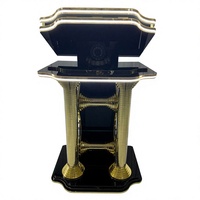 Pupitre d'acrylique noir avec LED pour cérémonies de mariage, événements religieux et décorations de scène – Fournitures de fête