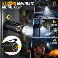 Lampe de poche LED 5 * XHP35, 1500 Lumens, Rechargeable par USB, batterie 18350, torche de poche avec Clip magnétique, lampe de travail EDC étanche