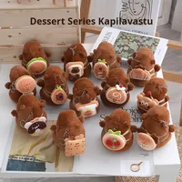 Porte-clés en peluche Capybara, jouet en peluche en forme de hamburger, croissant, pain, charme de sac mignon, cadeau pour les amoureux des capybaras