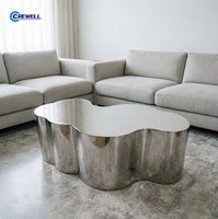 Table basse moderne en acier inoxydable sur mesure haut de gamme pour salon, meubles pour la maison