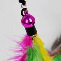 Jouets de luxe pour animaux de compagnie bâton interactif pour chat canne à pêche jeu baguette plume bâton jouet avec cloche coloré chat Teaser jouet
