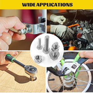 304 Stainless Steel Hex Bolt Set 224 Pcs M3 M4 M5 M6 M8 M10 M12 Nuts Washers Assortment Kit Standard Grade A DIN 933 - Product Image 5