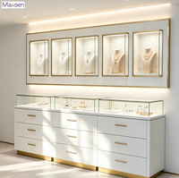 Vitrine à bijoux en verre haut de gamme Maxsen avec éclairage LED, personnalisable, pour mur et sol, pour les bijouteries de luxe