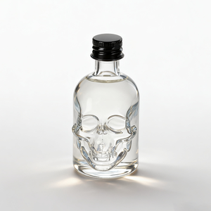 Commercio all'ingrosso 50ml forma di teschio piccola bottiglia di <span class=keywords><strong>Whisky</strong></span> campione di vetro bottiglia di vino con coperchi - Product Image 4