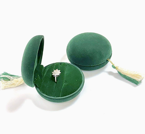 Custom Logo Luxury Clover Shaped Leather and velvet Jewelry <b>Box</b> Elegant Gift <b>Box</b> for Engagement Rings - Product Image 6