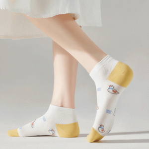 Magazzino stella simpatici calzini alla caviglia anatra 5 tipi 1 Set di carattere bianco alla moda per gli studenti delle donne degli uomini - Product Image 1