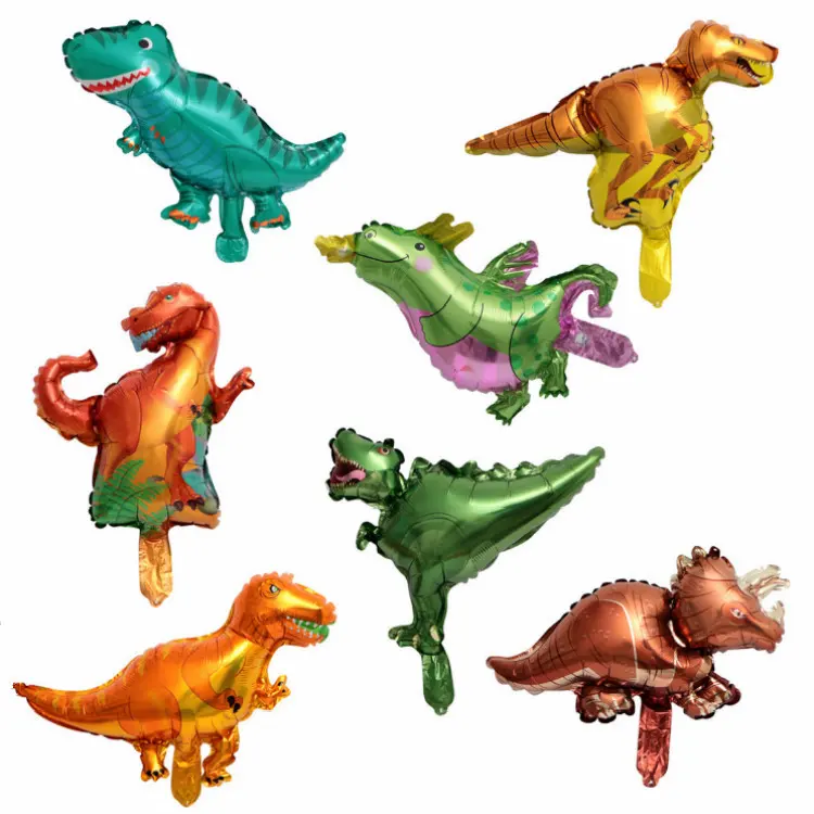 Mini Cartoon Dinosaurus Aluminium Folie Ballon Verjaardagsfeestje Decoraties Triceratops Kids Speelgoed Dier Dinosaur Folie Ballon