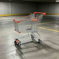 Chariot de courses en métal de haute qualité à double niveau pour supermarché, chariot à provisions pour magasin de détail