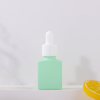 Flacon compte-gouttes plat en verre vide personnalisé de 15 ml et 30 ml pour huiles essentielles, flacons de sérum pour le visage, emballage cosmétique