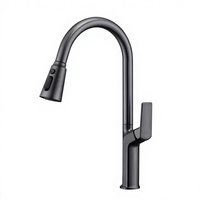 Robinet de cuisine moderne à poignée unique, rotatif, avec douchette extractible 4 fonctions, finition chromée, cartouche céramique, à poser sur comptoir