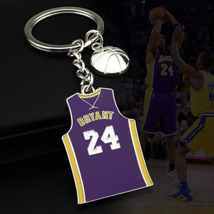 Porte-clés en métal <span class=keywords><strong>Kobe</strong></span> avec pendentif en jersey <span class=keywords><strong>Kobe</strong></span> <span class=keywords><strong>Bryant</strong></span> Porte-clés étoile de basket-ball Porte-clés pour fan - Product Image 6