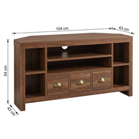 Meuble TV compact en métal et bois, moderne, durable, facile à nettoyer, gain de place, pour salon, chambre, maison
