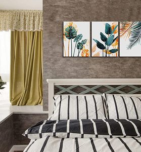 Peinture <span class=keywords><strong>aquarelle</strong></span> Palm Monstera Green Leaf Wall Decor pour bureau chambre à coucher - Product Image 5