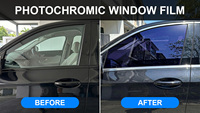 Film Kaca Mobil Adaptif Cahaya Langsung dari Pabrik 2mil Fotokromik Self-Tinting VLT 70%-25% 100% UV Block Tint Grosir