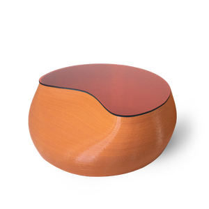 Mesa de centro impresa en 3D de diseño de lujo italiano 'Lissa' Producto PLA duradero con tapa de vidrio para uso en comedor interior Made Italy - Product Image 1