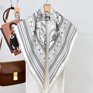 90x90cm 14 Momme Twill 100% Mulberry Silk <b>Square</b> <b>Scarf</b>, Luxury Ceremony Grade Women Fashion Shawl - Product Image 4