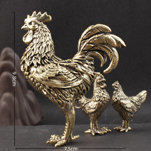 Figura de Gallo de Latón Puro, Animal del Zodiaco, Adorno de Escritorio, Mascota de Té, Artesanía, Decoración del Hogar, Regalo de Año Nuevo Chino - Product Image 4