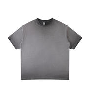 Kaos Distressed Katun Murni 280g, Model Longgar, Gaya Jalanan, Polos, Basic, Pakaian Pria, Grosir Kaos Pria