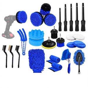 Oferta transfronteriza: Cepillo <span class=keywords><strong>de</strong></span> limpieza <span class=keywords><strong>de</strong></span> coches <span class=keywords><strong>de</strong></span> PP azul <span class=keywords><strong>de</strong></span> 26 piezas, cepillo <span class=keywords><strong>de</strong></span> pulido <span class=keywords><strong>de</strong></span> esponja para llantas y aire acondicionado, y bolsa <span class=keywords><strong>de</strong></span> transporte. - Product Image 1