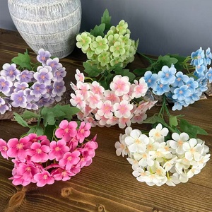 Bouquet de fleurs artificielles de <span class=keywords><strong>bégonia</strong></span> de haute qualité à 5 têtes, 32 cm, diamètre 5 cm, pour mariages, décoration intérieure, cadeau - Product Image 1