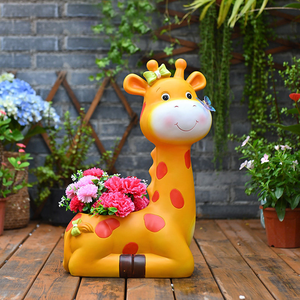 Adorable y creativo adorno de maceta con forma de jirafa de dibujos animados, familia de cuatro, para decoración del hogar. - Product Image 4