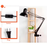 Lampe de bureau LED à bras long pliable en métal, 360° °   Rotatif, adapté aux soins des yeux, spectre complet, pour salon de manucure, lecture à domicile