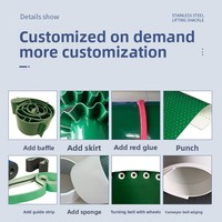 Courroie filtrante plate en PVC vert de haute qualité pour ligne de montage, surface brillante sans couture, 2,75x46,5m, courroie filtrante circulaire résistante à l'huile