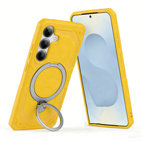Étui de téléphone personnalisé de luxe en TPU + alliage de zinc antichoc pour A35 A56 S25 S26 avec support magnétique et anneau de maintien pour les doigts