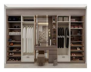 Customized Luxury Wooden Glass Door Walking Open <strong>Closet</strong> Double Bedroom Wardrobe Cabinet - Product Image 2