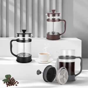 Camping Multicolor Glass French Press Coffee Maker Plastic French Press Coffee   Tea Sets