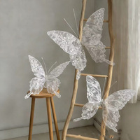 Décoration florale artificielle en dentelle douce parfumée faite à la main, motif papillon, pour scène de mariage, hôtel, centre commercial, vitrine