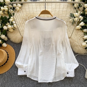 <span class=keywords><strong>Blusas</strong></span> para Mujer, Camisas, Tops Vintage, Blusa de Manga Larga Estilo Bohemio - Product Image 5