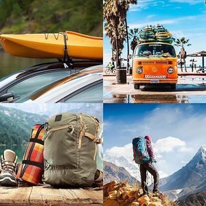 調整可能な25mm 1mポリエステルタイダウンストラップ800lbsオートバイ貨物トラック用カムバックルSUPカヤック荷物テンショニングベルト - Product Image 6